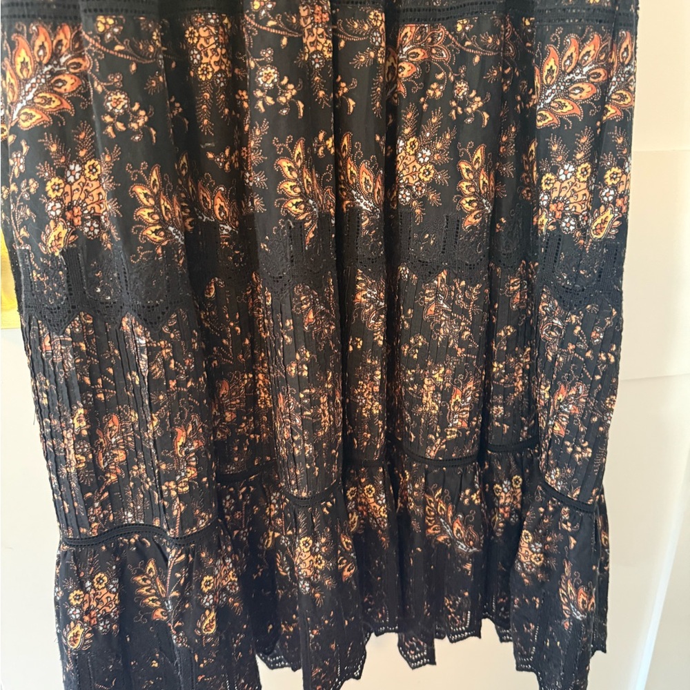 Ulla Johnson Black and Brown Floral Midi Dress - Picture 5 of 14